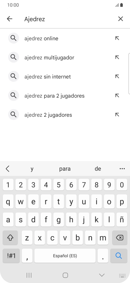 Introduce el nombre del tema o de la app y pulsa el icono de búsqueda.