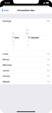 Selecciona el límite de tiempo deseado.