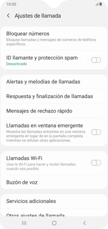 Pulsa Servicios adicionales.