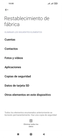 Pulsa Eliminar todos los datos.