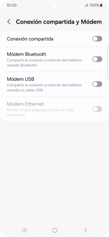 Pulsa Conexión compartida.