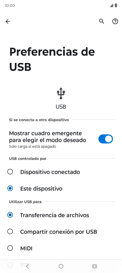 Pulsa Transferencia de archivos.