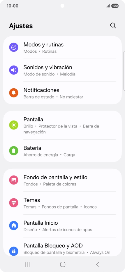 Pulsa Sonidos y vibración.