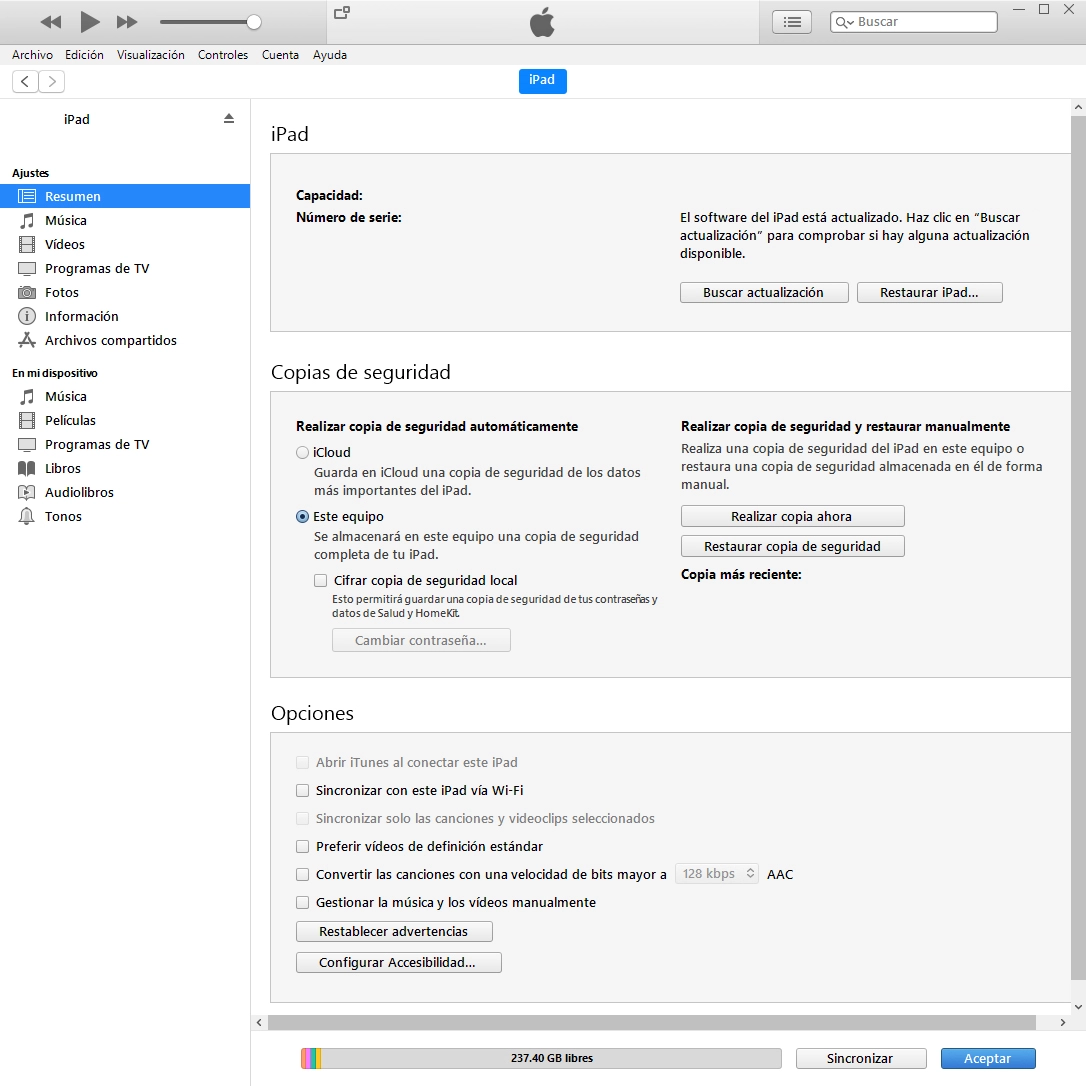Haz clic en una categoría y sigue las indicaciones de la pantalla para seleccionar los ajustes deseados.