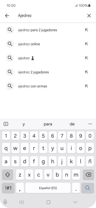 Introduce el nombre del tema o de la app y pulsa el icono de búsqueda.