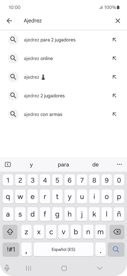 Introduce el nombre del tema o de la app y pulsa el icono de búsqueda.