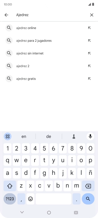 Introduce el nombre del tema o de la app y pulsa el icono de búsqueda.