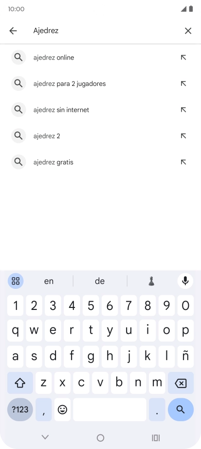 Introduce el nombre del tema o de la app y pulsa el icono de búsqueda.