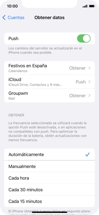 Pulsa el indicador junto a 
