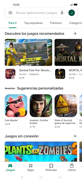 Desliza el dedo hacia la derecha desde la parte izquierda de la pantalla.