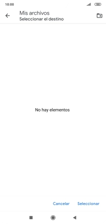 Si deseas crear una nueva carpeta, pulsa el icono de nueva carpeta y sigue las indicaciones de la pantalla para crearla. Si deseas crear una nueva carpeta, pulsa el icono de nueva carpeta y sigue las indicaciones de la pantalla para crearla.