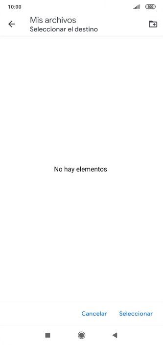 Si deseas crear una nueva carpeta, pulsa el icono de nueva carpeta y sigue las indicaciones de la pantalla para crearla. Si deseas crear una nueva carpeta, pulsa el icono de nueva carpeta y sigue las indicaciones de la pantalla para crearla.