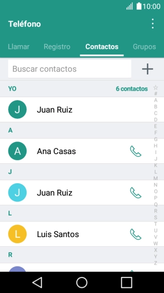 Pulsa el contacto deseado.