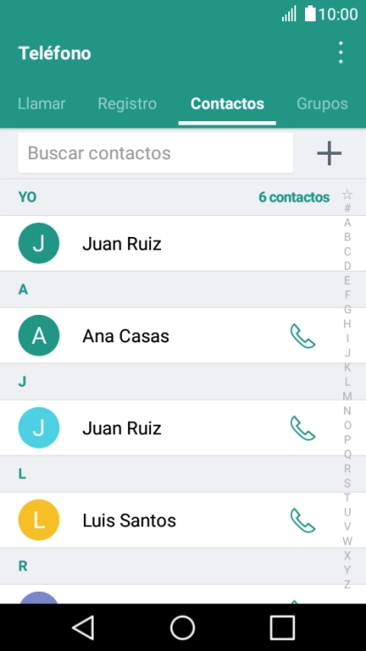 Pulsa el contacto deseado.