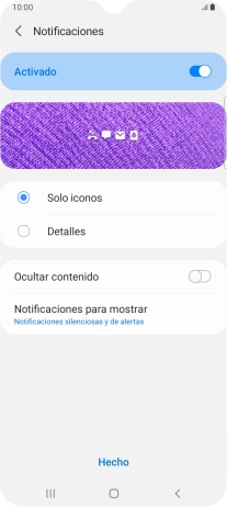 Pulsa los ajustes deseados para activarlos o desactivarlos.