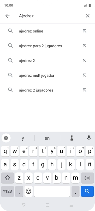 Introduce el nombre del tema o de la app y pulsa el icono de búsqueda.