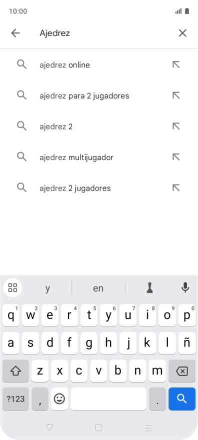 Introduce el nombre del tema o de la app y pulsa el icono de búsqueda.
