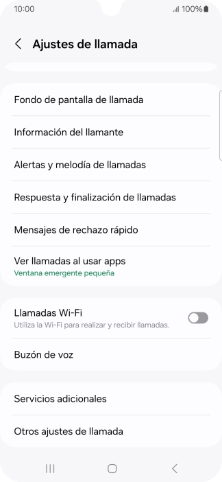 Pulsa Servicios adicionales.