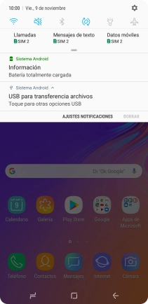 Pulsa Toque para otras opciones USB.