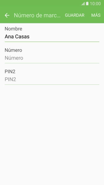 Pulsa Número e introduce el número de teléfono deseado.
