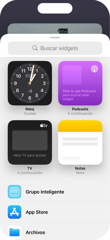 Pulsa el widget deseado.