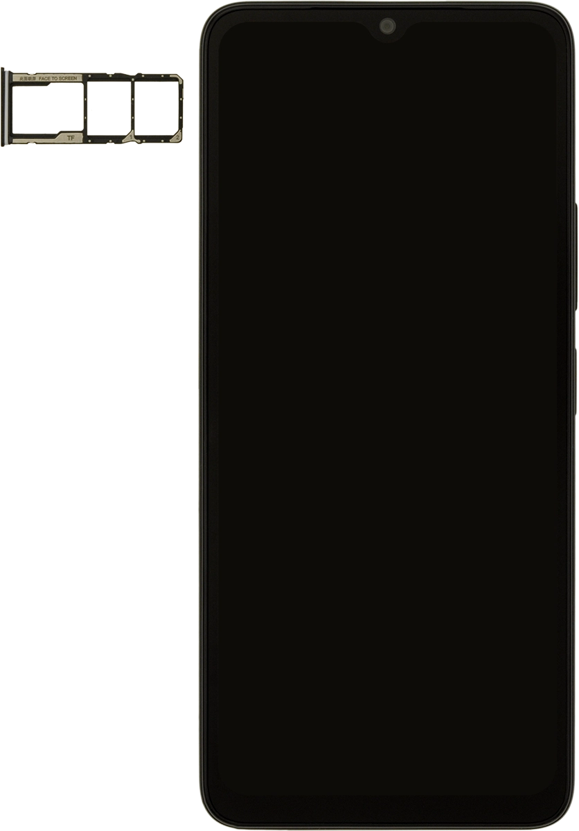 Gira la tarjeta SIM de modo que la esquina biselada de la tarjeta coincida con la esquina biselada del primer contenedor. A continuación insértala en el contenedor.