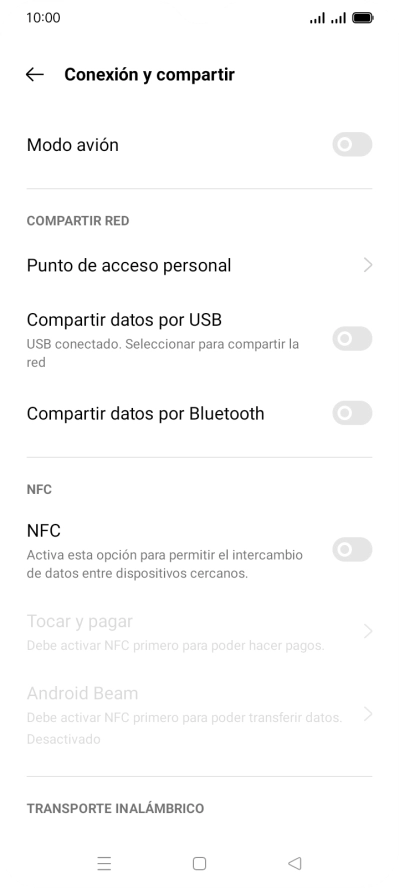 Pulsa Punto de acceso personal.