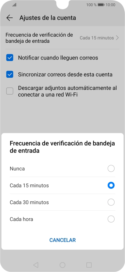 Pulsa el ajuste deseado.