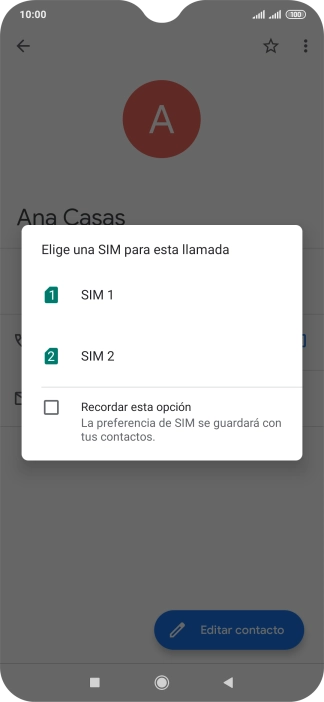 Pulsa la tarjeta SIM deseada. Pulsa la tarjeta SIM deseada.