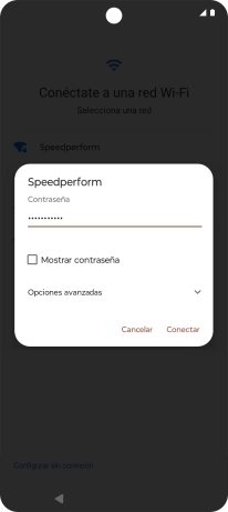 Introduce la contraseña de la red wifi y pulsa Conectar.