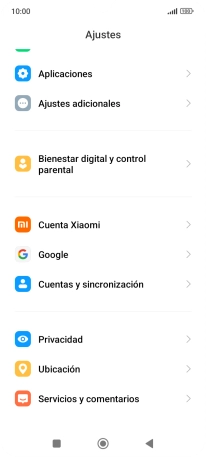 Pulsa Cuentas y sincronización.