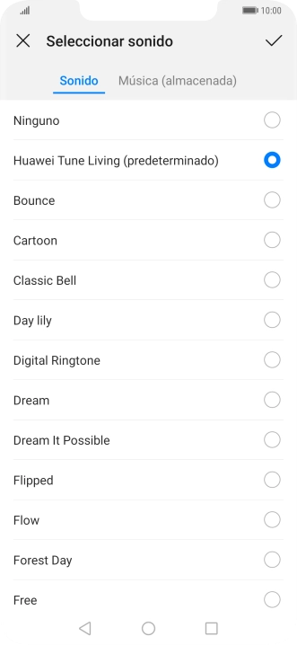 Pulsa Música (almacenada).