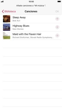 Desplázate a la categoría deseada y pulsa el archivo de música deseado.