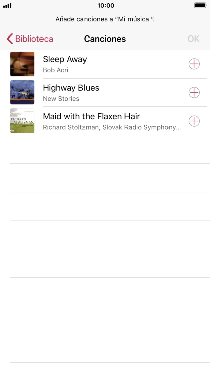 Desplázate a la categoría deseada y pulsa el archivo de música deseado.
