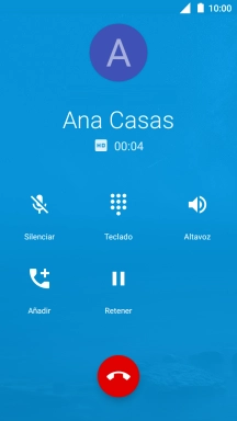 Pulsa el icono de finalizar llamada.