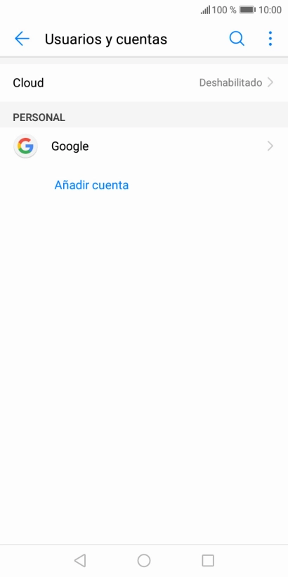 Pulsa la cuenta deseada.