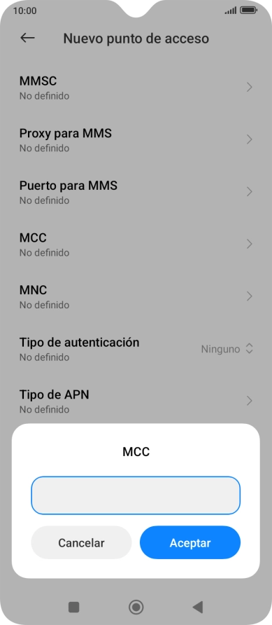 Introduce 214 y pulsa Aceptar.