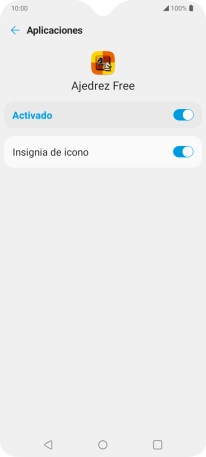 Pulsa el indicador superior para activar o desactivar la función.