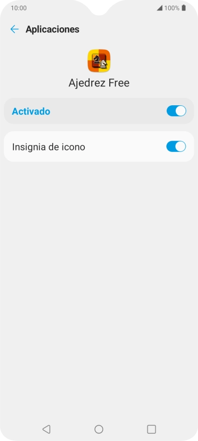 Pulsa el indicador superior para activar o desactivar la función.