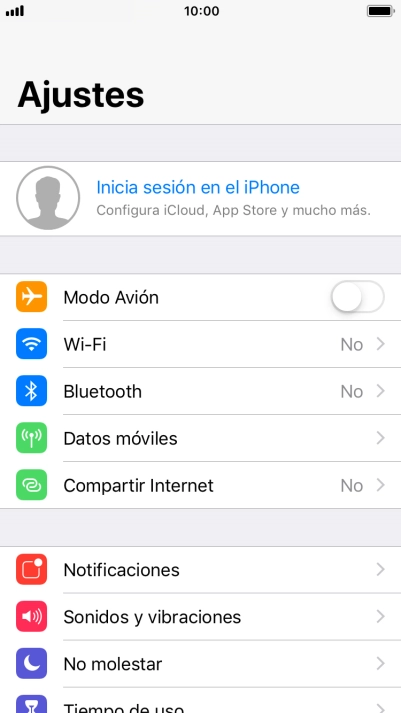 Pulsa Inicia sesión en el iPhone.