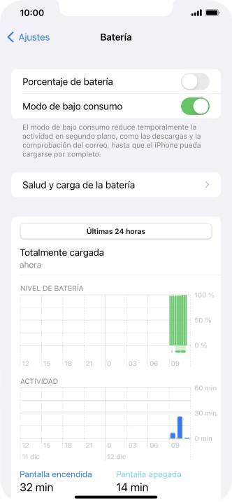 Desliza el dedo hacia arriba desde la parte inferior de la pantalla para terminar y volver a la pantalla de inicio.