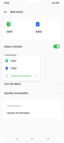 Pulsa el ajuste deseado.
