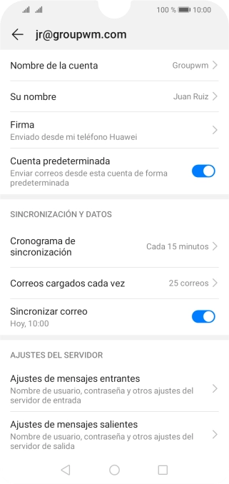 Pulsa Nombre de la cuenta.