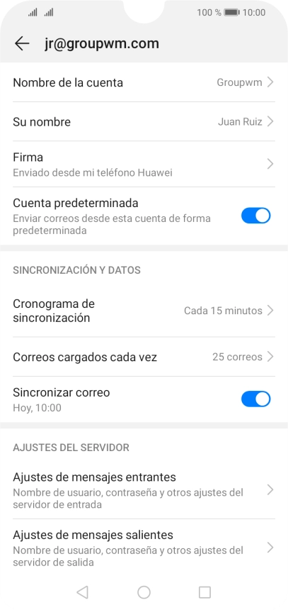 Pulsa Nombre de la cuenta.
