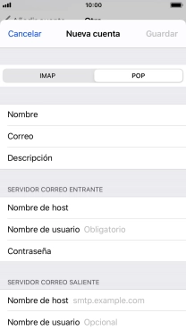Pulsa Nombre de usuario e introduce el nombre de usuario de tu cuenta de correo electrónico.