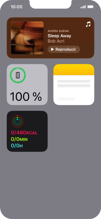 Pulsa el widget deseado hasta que aparezca un menú emergente en la pantalla.