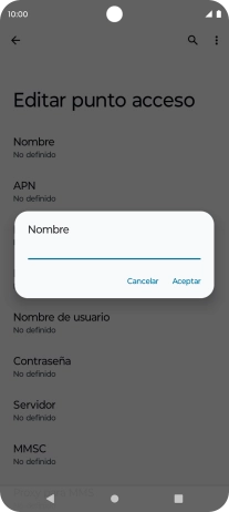 Introduce Vodafone Internet y pulsa Aceptar.
