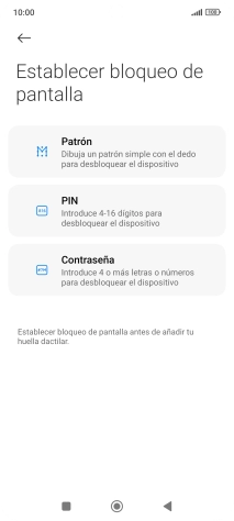 Pulsa el código de seguridad deseado.