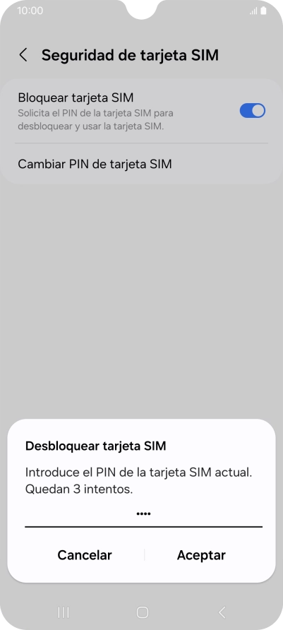 Introduce tu código PIN y pulsa Aceptar.
