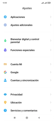 Pulsa Cuentas y sincronización.